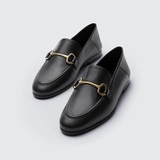 Loafer đen Massimo Dutti móc vàng