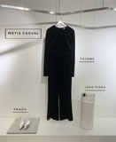 Áo nhung TOTEME cổ xếp ly