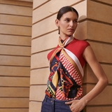 Khăn lụa HERMES vuông họa tiết