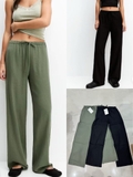 Quần PULL& BEAR linen dây rút eo