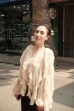 Sơ mi ZARA cổ V bèo thân