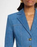 Áo khoác jeans VERONICA BEARD viền chỉ vàng ( có set )