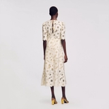 Váy SANDRO vàng hoa nổi