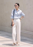 Quần ZARA trắng xuông dập nổi (có set)