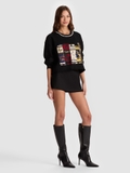 Hoodie ALICE & OLIVIA cổ viền cườm