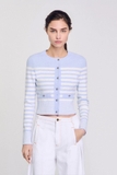 Cardigan SANDRO kẻ xanh