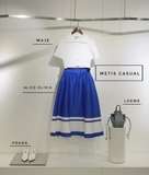 Chân váy ALICE+OLIVIA xanh trắng
