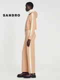 Áo khoác Sandro nâu dáng lửng ( có cả set )