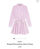 Váy MAJE sơ mi kẻ đỏ đính đá