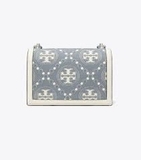 Small T monogram denim shoulder bag