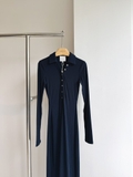 Váy len REFORMATION navy cổ bẻ