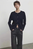 Cardigan MASSIMO DUTTI navy khuy đồng