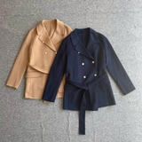 Áo dạ MAJE khuy vàng kèm belt