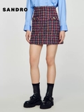 Chân váy Sandro Tweed kẻ đỏ
