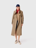 Trendcoat MAJE nâu khuy tròn vàng kèm belt