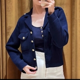 Áo khoác SANDRO navy cổ bẻ