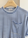 Tshirt Brunello túi ngực kẻ ngang