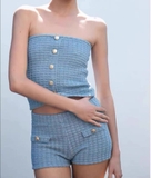 Set ZARA áo cúp ngực + quần xanh