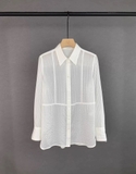 Sơ mi BRUNELLO CUCINELLI trắng xếp ly