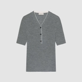 Áo len cộc tay ICICLE viền trắng