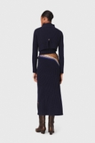 Áo MAJE navy crop khuy cổ