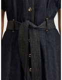 Váy Jean VERONICA BEARD kẻ vàng kèm belt