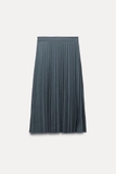Chân váy midi Zara ghi xếp ly