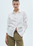 Sơ mi MANGO linen túi ngực