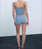 Set ZARA áo cúp ngực + quần xanh