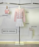 Cardigan MAJE hồng viền trắng