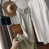 Váy ZARA lụa 2 dây nhúm ngực