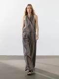 Quần MASSIMO DUTTI kẻ nâu