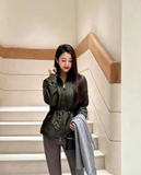 Áo khoác BURBERRY trần trám rút eo