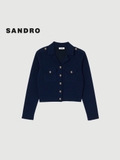 Áo khoác SANDRO navy cổ bẻ
