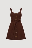 Váy AJE 2 dây nâu dáng ngắn