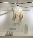 Váy ZIMMERMAN trắng hoa thân