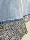 Quần jean ALICE OLIVIA xắn gấu bling
