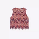 Áo ZARA sát nách đỏ ren dập