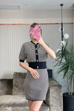 Váy len 2 dây JORYA họa tiết đen trắng
