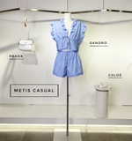 Quần sooc SANDRO kẻ xanh