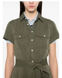 Váy sơ mi RALPH LAUREN linen túi ngực