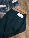 Quần culotes Zara dáng dài xanh cổ vịt