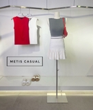 Chân váy SANDRO trắng viền