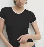 Tshirt MASSIMO DUTTI trơn viền tay