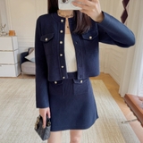 Cardigan SANDRO navy túi ngực