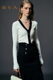 Cardigan JORYA trắng viền đen