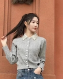Áo len MAJE ghi cổ đá