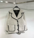 Áo khoác MAJE lông trắng