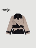 Coat MAJE cải màu kèm belt