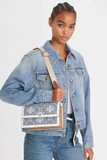 Small T monogram denim shoulder bag